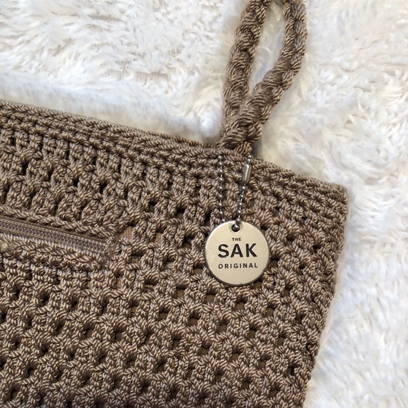 The Sak original crocheted medium size shoulder tote handbag purse - Picture 2 of 6
